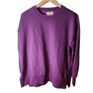 Kersh Large Purple Comfort And Cozy‎ Side Split Womans Sweater